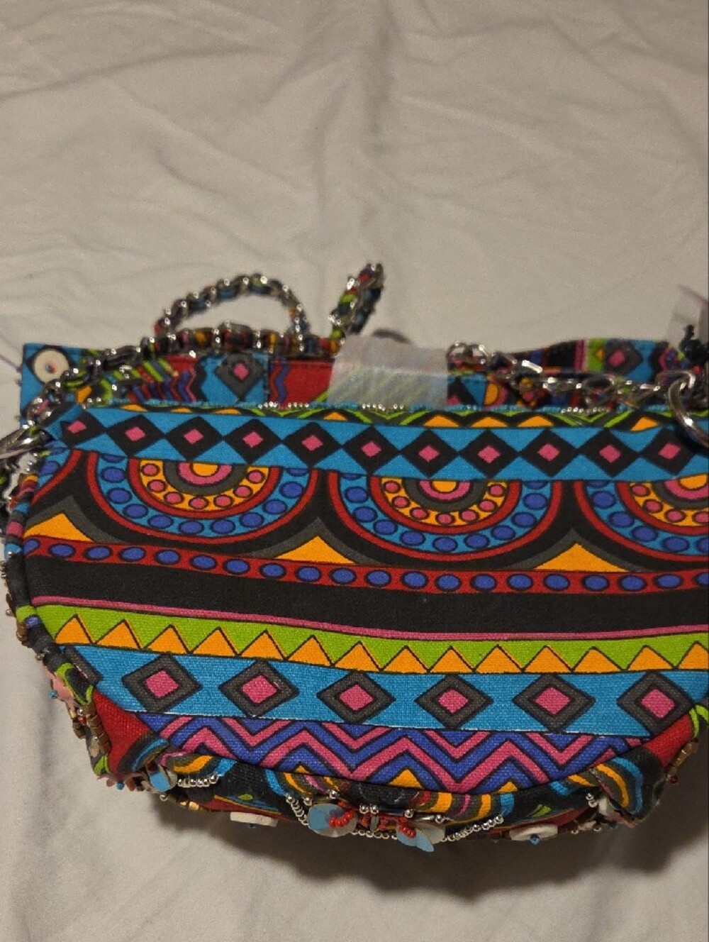 Steve Madden Colorful Embellished Women’s Crossbody Belt Bag - Blue & Green - Picture 4 of 8